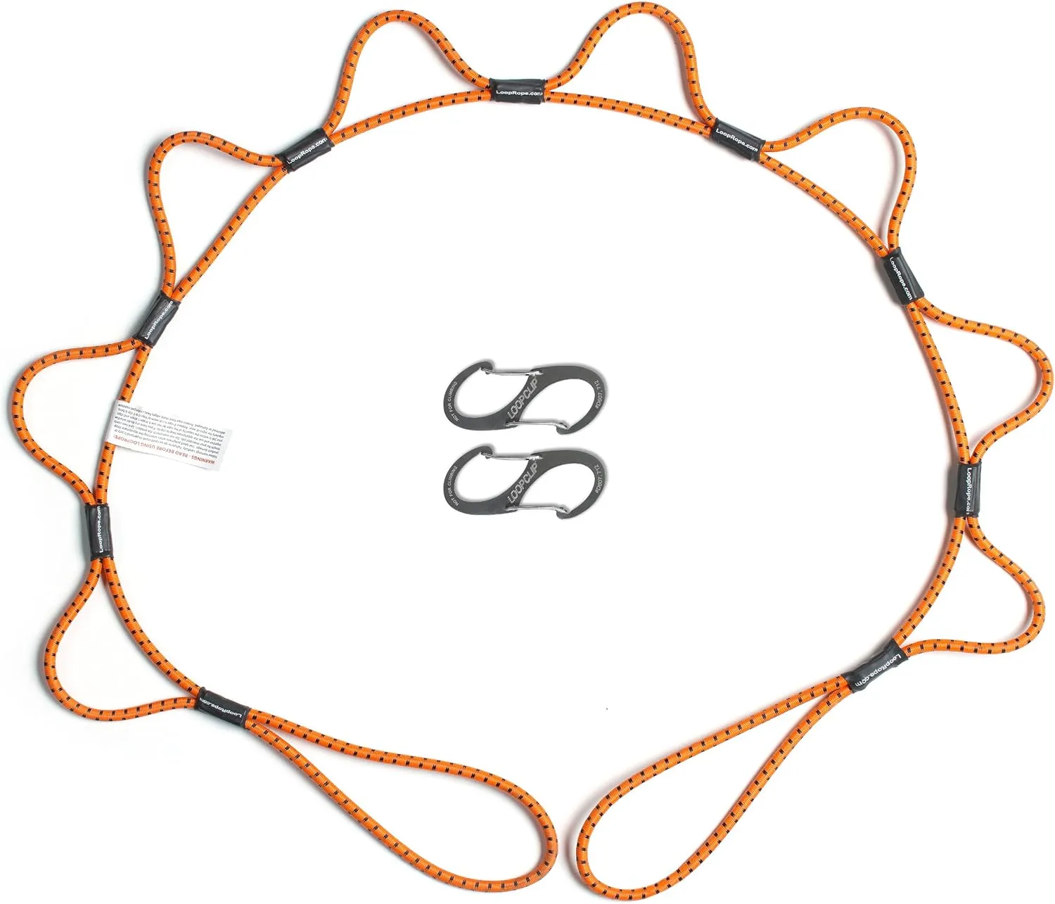 | Bungee Cord with Hooks Tie Down System | Adjustable Cargo Strap | Knot Free | Truck, RV, ATV, Camping,Outdoor Accessory, Multipurpose | Loop, Clip and Go | 2 Carabiners | 5 Feet