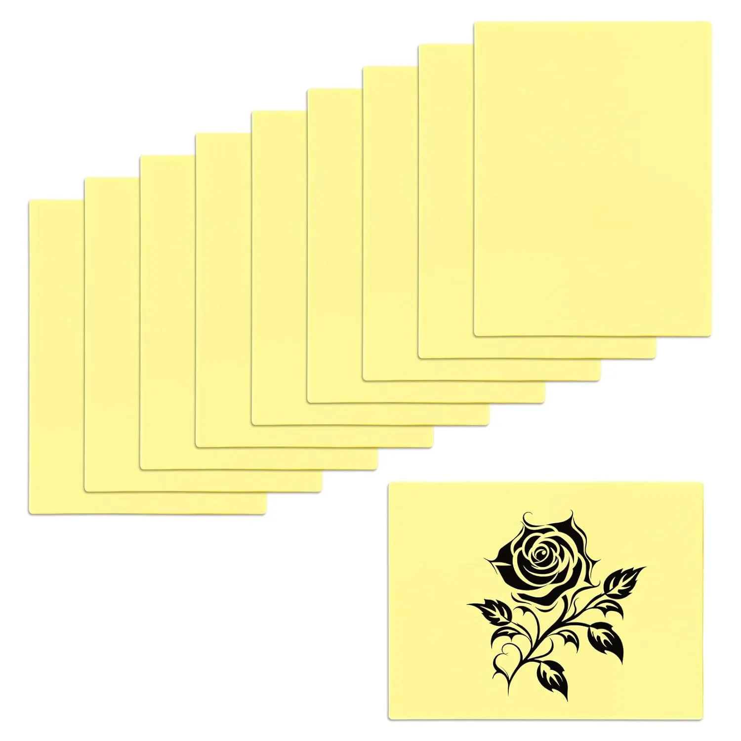 10 Pieces 0.3 cm Thick 6 x 8" Fake Skin, Double Sided Tattoo Practice Skins, Blank Tattoo Skin, Soft Synthetic Skin Supplies for Beginners Experienced Artists Esthetician (Yellow)