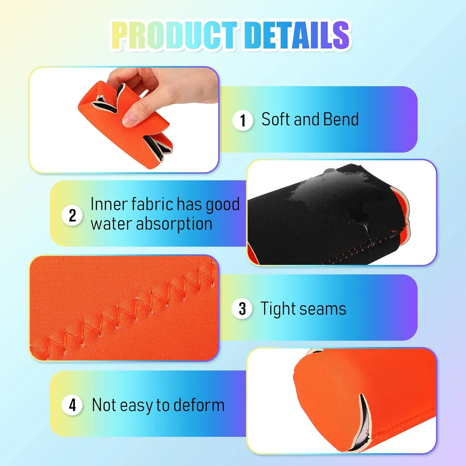 100 Pack Blank Beer Can Cooler Sleeves Soft Insulated Reusable Drink Cooler Bulk Collapsible Sublimation Can Cooler Sleeves for Wedding Party Supplies (Vivid Colors, Simple Style)