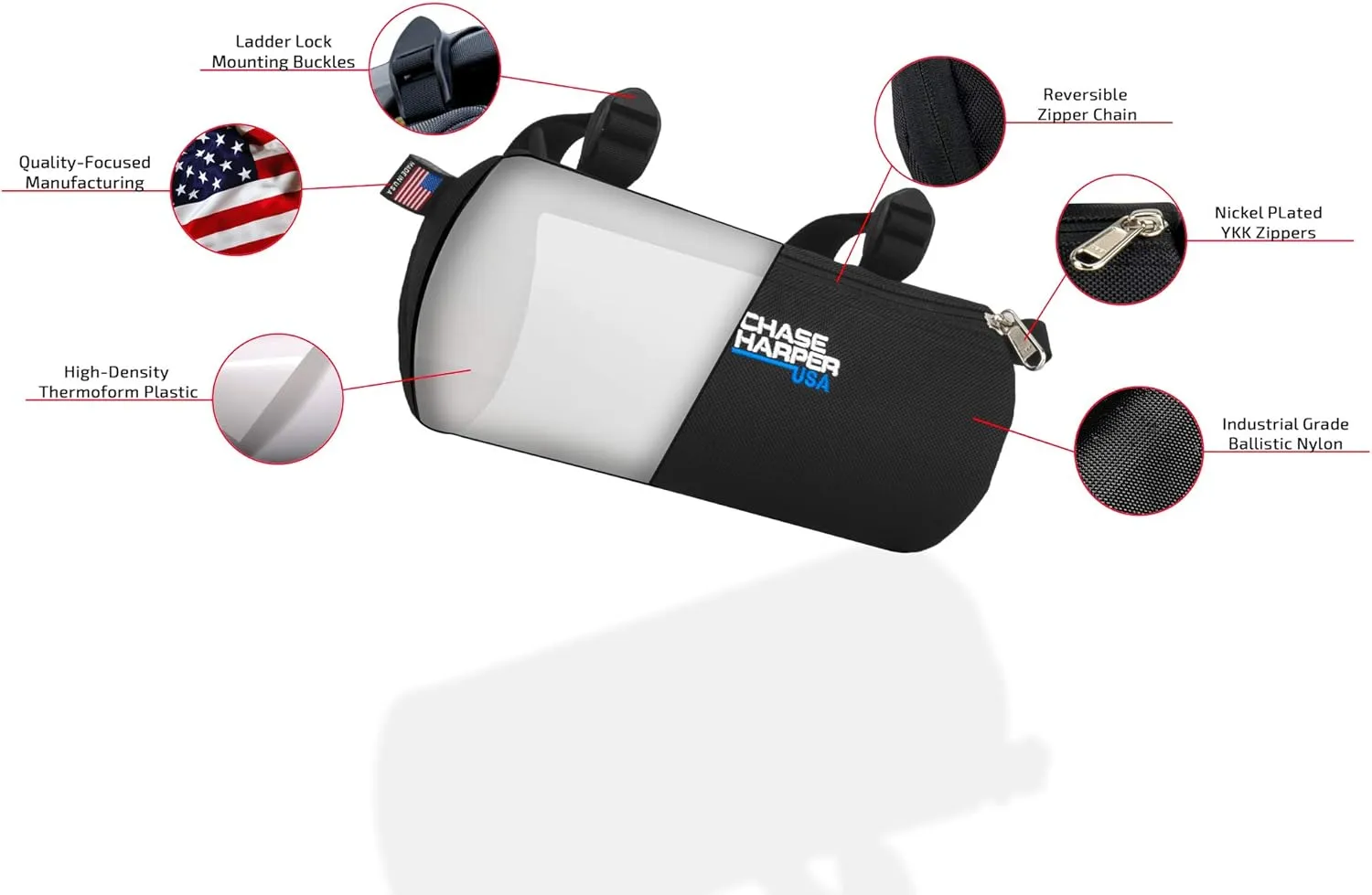 105000 Ruckus Barrel Bag - Highly Durable Industrial Grade Ballistic Nylon Exterior with Strong Thermoplastic Insert Full Length Zippered Opening - Red