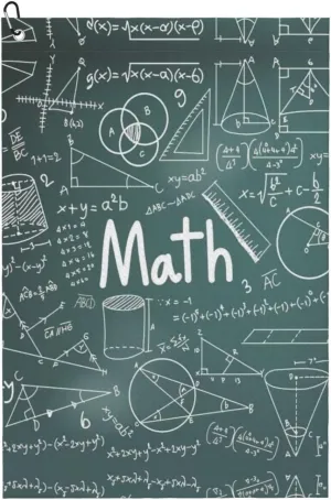 16" x 24" Formulas Shapes Theory Math Lesson Word Golf Towels, Premium Microfiber Fabric Waffle Pattern with Heavy Duty Carabiner Clip