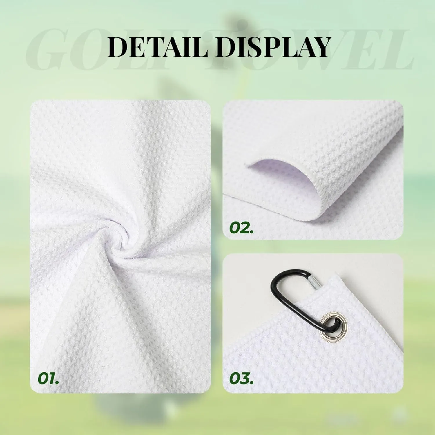 16" x 24" Formulas Shapes Theory Math Lesson Word Golf Towels, Premium Microfiber Fabric Waffle Pattern with Heavy Duty Carabiner Clip