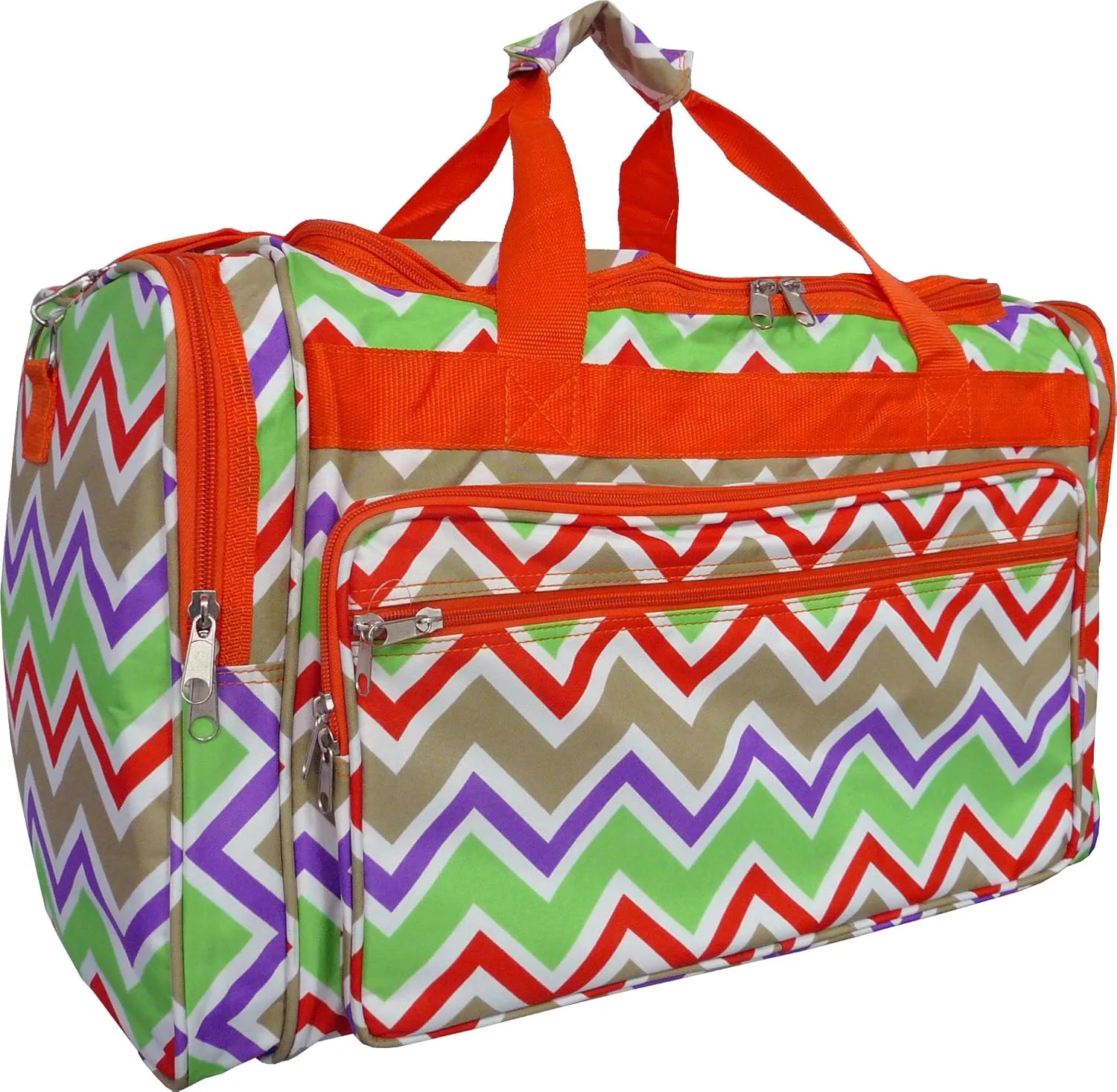 19" Women's Duffle Bag (Chevron-Orange Multi)