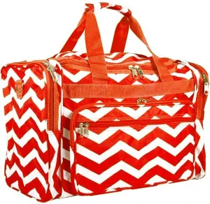 19" Women's Duffle Bag (Chevron-Orange/White)