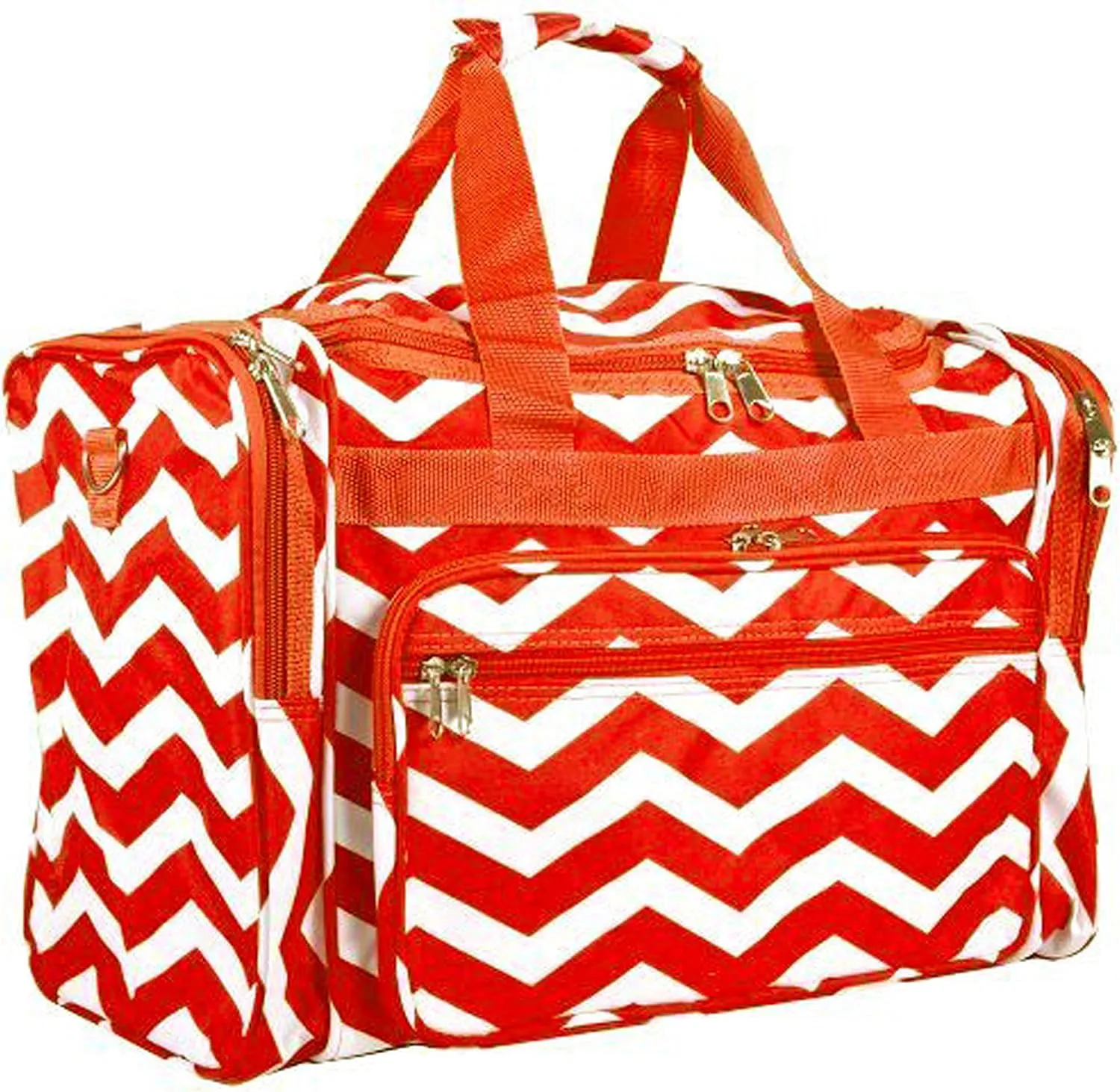 19" Women's Duffle Bag (Chevron-Orange/White)