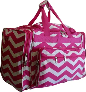 19" Women's Duffle Bag (Chevron-Pink/White)