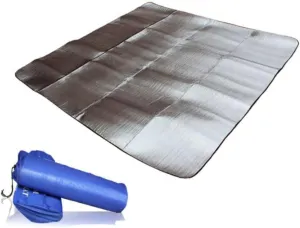 1Pc Outdoor Dampproof Picnic Mat Lightweight Aluminum Film Sleeping Blanket for Camping Hiking and Picnics Portable Cushion with Random Edge Color