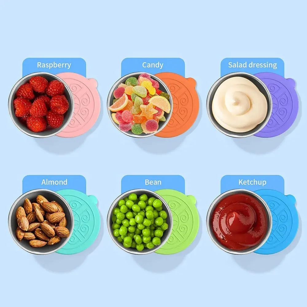 1pc Salad Dressing Container With 1.35oz/40ml Reusable Stainless Steel Cup And Leakproof Silicone Lid