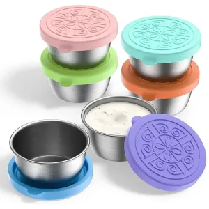 1pc Salad Dressing Container With 1.35oz/40ml Reusable Stainless Steel Cup And Leakproof Silicone Lid