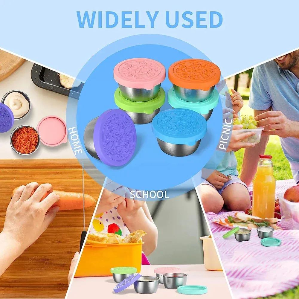 1pc Salad Dressing Container With 1.35oz/40ml Reusable Stainless Steel Cup And Leakproof Silicone Lid
