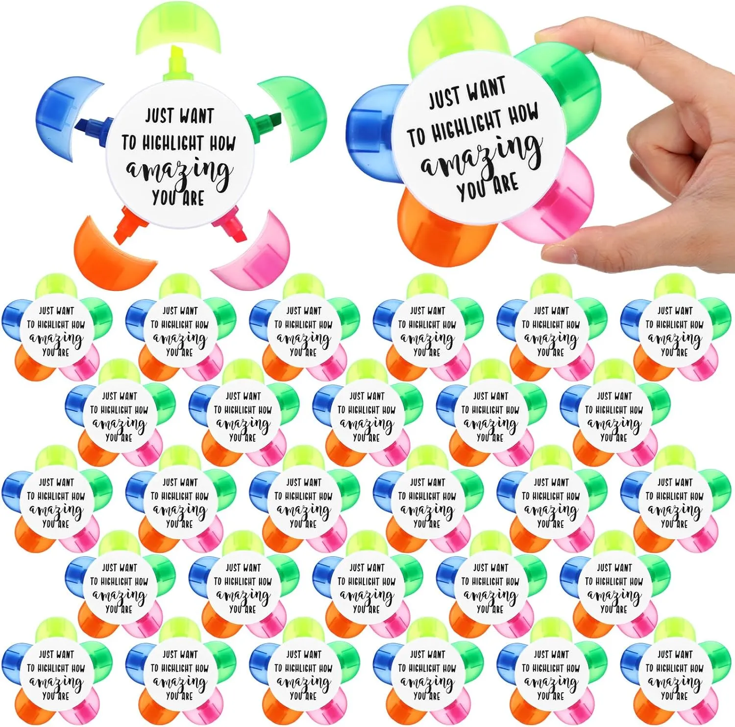 20 Pcs Petals Bible Highlighters Christian Gifts for Students from Teachers in Bulk Brush Tip Affirmation Awards Gifts