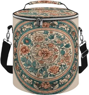 24 Cans Collapsible Soft Cooler Bag,Circular Pattern Large Leakproof Camping Cooler,Portable Travel Cooler for Picnic, Camping, Beach, Trip
