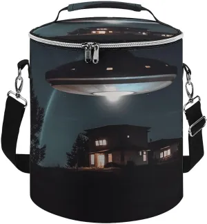 24 Cans Collapsible Soft Cooler Bag,Spacecraft at Night Large Leakproof Camping Cooler,Portable Travel Cooler for Picnic, Camping, Beach, Trip
