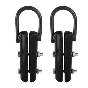2Pcs Climbing Rope Clamp, 2.0” Rope Attachment Hook Accessories, Rope Clasp for Rope Climb, Climbing Training Garage Home Gym Workout Fitness Strength Training (2.0" 2PCS Black)