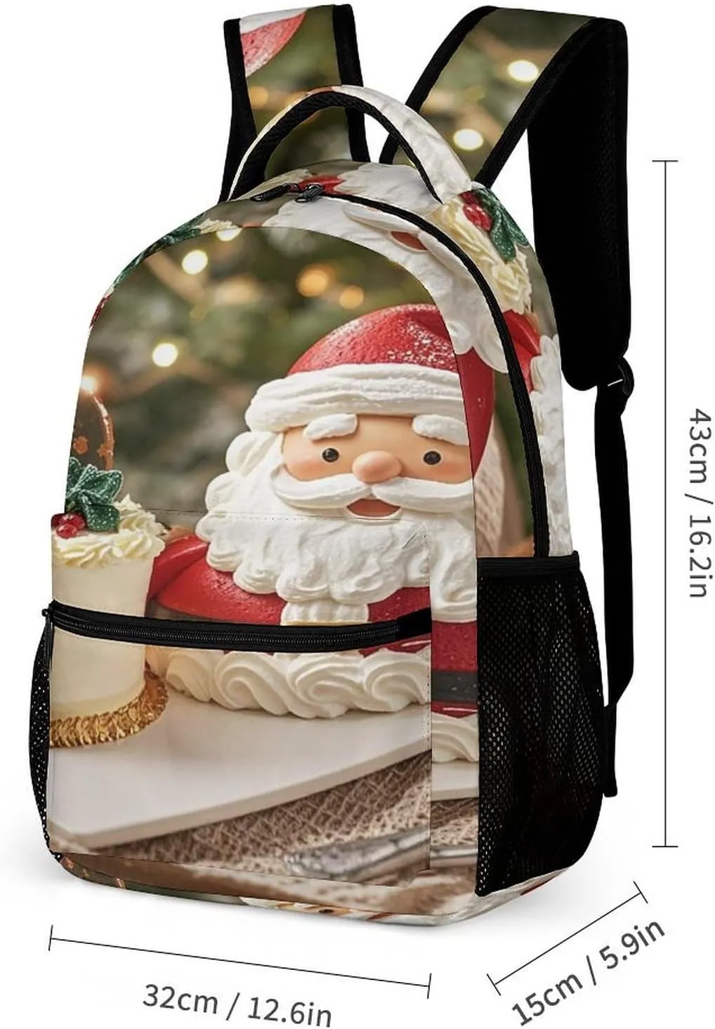 3-in-1 Backpack Lunch Bag Pencil Case Set, Lovely Cake Print Adjustable Shoulder Straps,Spacious Storage – Perfect for Work & Travel