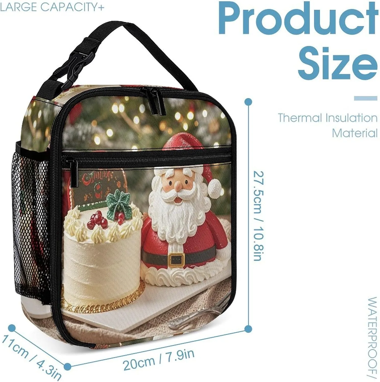 3-in-1 Backpack Lunch Bag Pencil Case Set, Lovely Cake Print Adjustable Shoulder Straps,Spacious Storage – Perfect for Work & Travel
