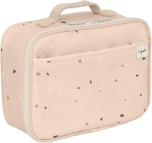 3 Sprouts Recycled Fabric Kids Lunch Bag in Terrazzo Sand – Insulated, Water-Resistant for Children Ages 3 