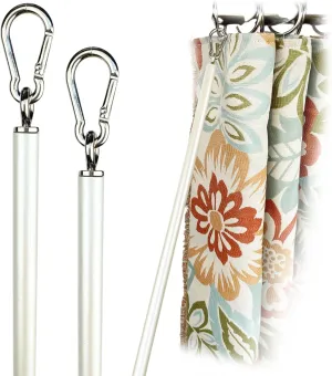36 inch (2 Pack) Pearl White Iron Curtain Pull Wand - Strong Drapery Pull Rod - Verstaile Curtain Wand - Metal Drapery Wand (36in WW 2pk)