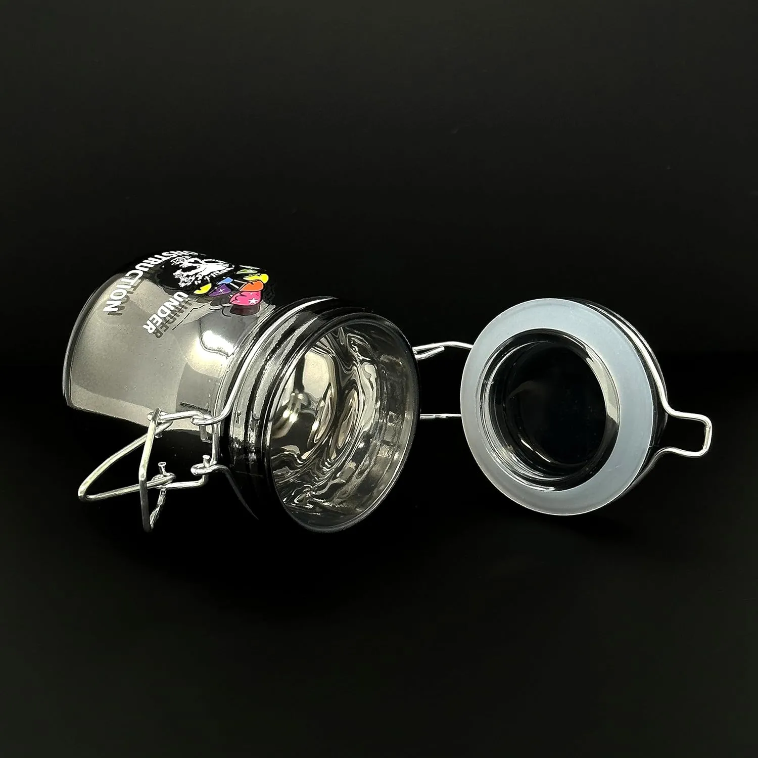 3.75" Tall Glass Jar with Clamping Lid (Brain Under Reconstruction)