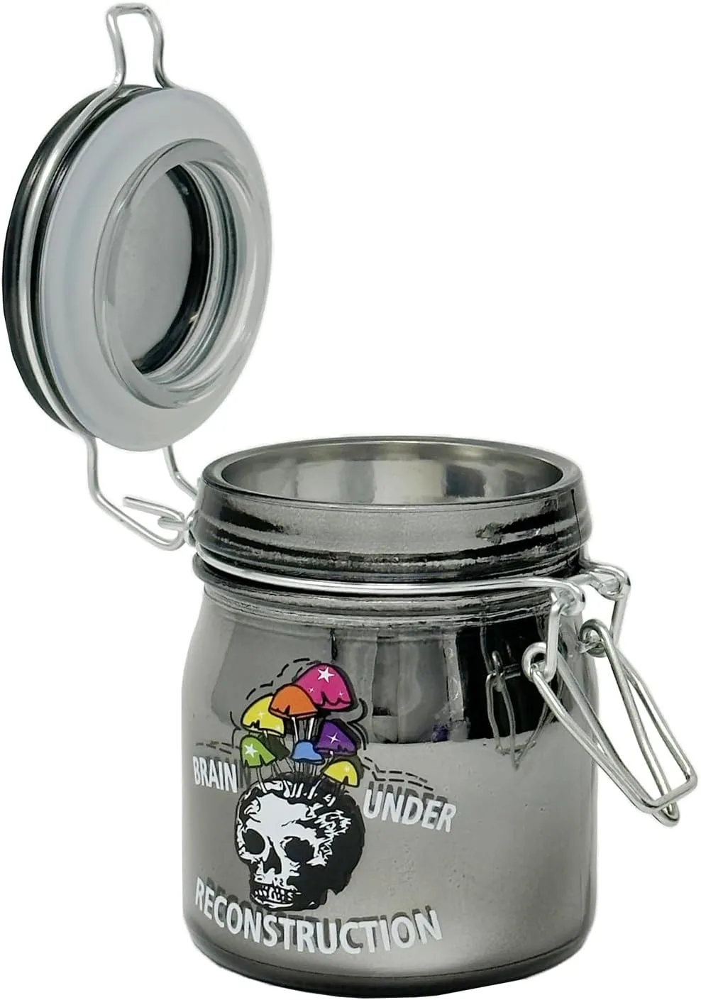3.75" Tall Glass Jar with Clamping Lid (Brain Under Reconstruction)