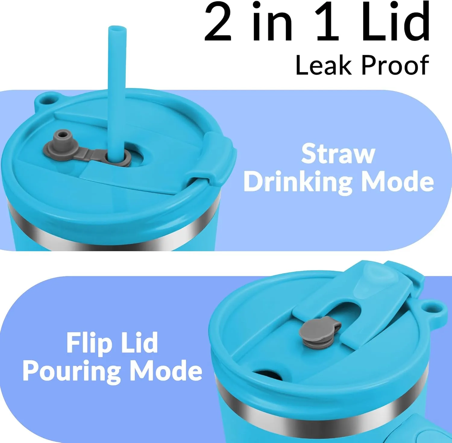 40oz Tumbler with Handle | Insulated Stainless Steel Travel Mug | 34Hrs Cold & 10Hrs Hot Retention | 100% Leakproof Lid & Straw | Dishwasher Safe   Car Cup Holder Fit (Light Blue Violet Gradient)