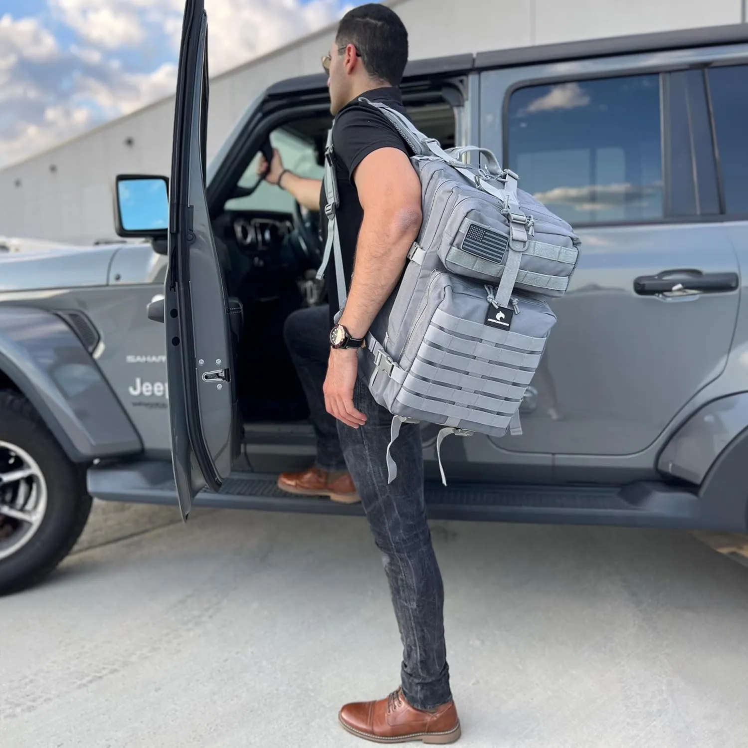 45L Elite Tactical Backpack | 3X Stronger Work & Military Backpack | Water Resistant and Heavy Duty | 3 Day MOLLE Bug Out Bag (Arctic Grey)