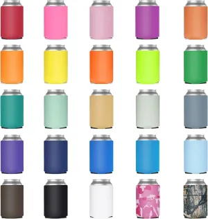50 Pack Beer Can Coolers Sleeves, Soft Insulated Reusable Drink Cooler for Water Bottles, Blank Collapsible Soda Cover Cooler, DIY Customizable for Parties, Events or Weddings, Bulk