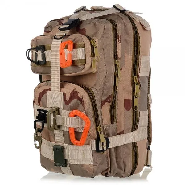 5pcs Outdoor High-Strength Nylon Carabiner for Molle Backpack Khaki