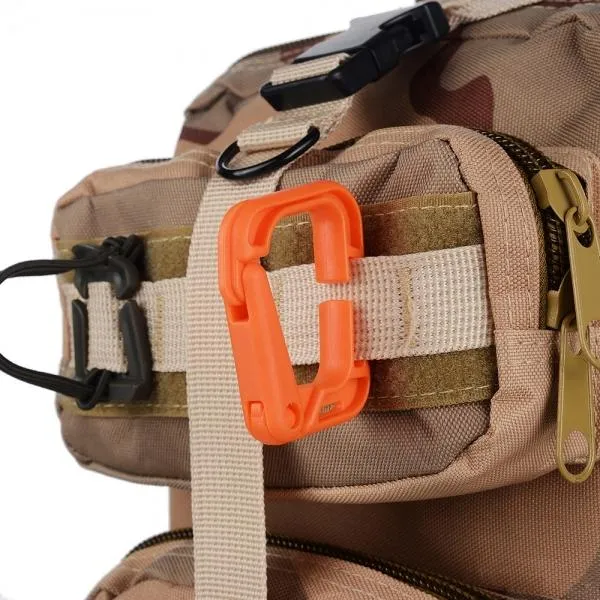 5pcs Outdoor High-Strength Nylon Carabiner for Molle Backpack Khaki