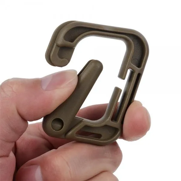 5pcs Outdoor High-Strength Nylon Carabiner for Molle Backpack Khaki