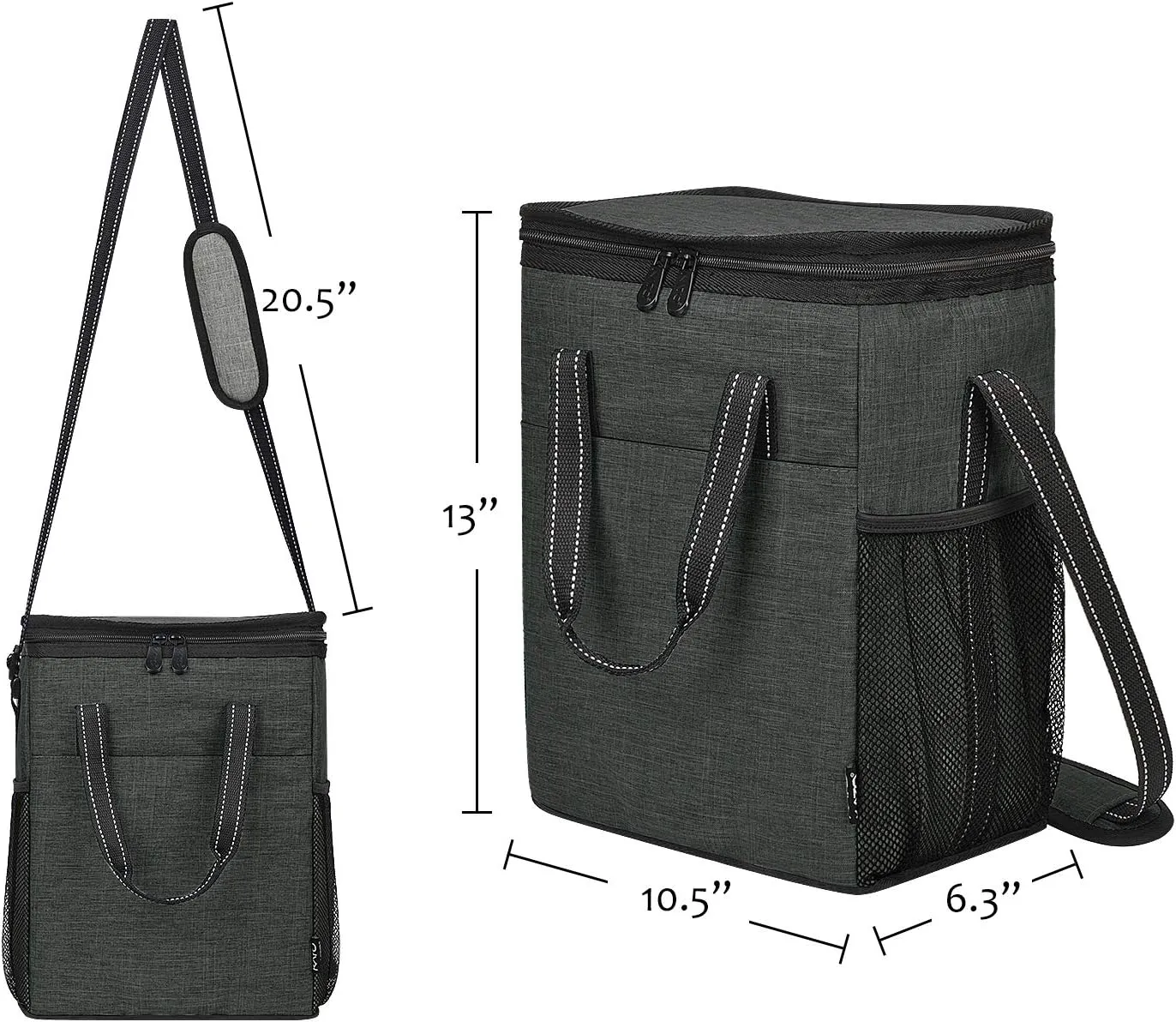 6 Bottle Wine Gift carrier - Insulated & Padded Wine Carrying Cooler Tote Bag with Handle and Adjustable Shoulder Strap for Travel or Picnic, IDEAL Wine Lover Gift, Black