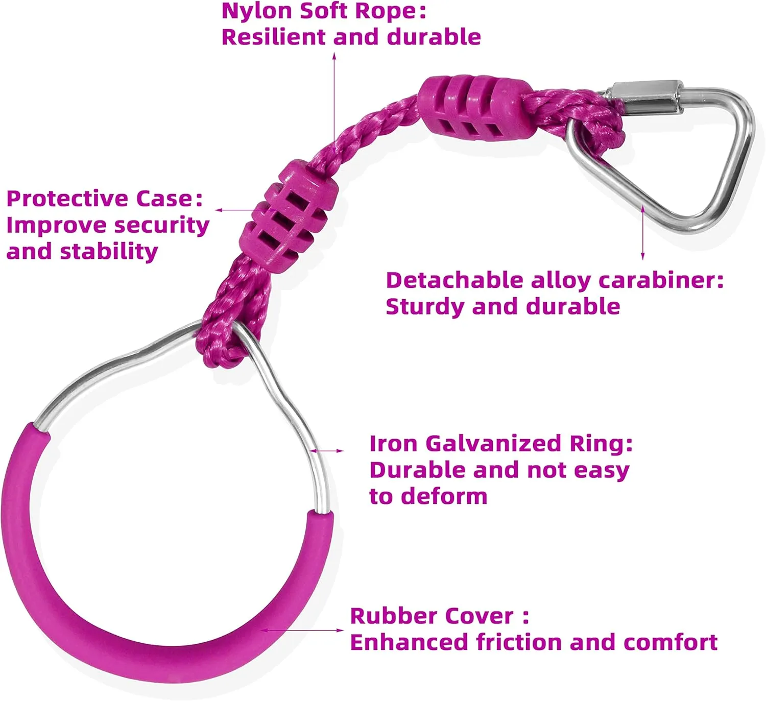 7 Colorful Ninja Rings Fitness Gymnastic Rings Backyard Playground Training Equipment Play Set For Kids Adult, Funny Jungle Gym Fist Swing Monkey Bars Ninja Warrior Obstacle Course Trapeze Accessories