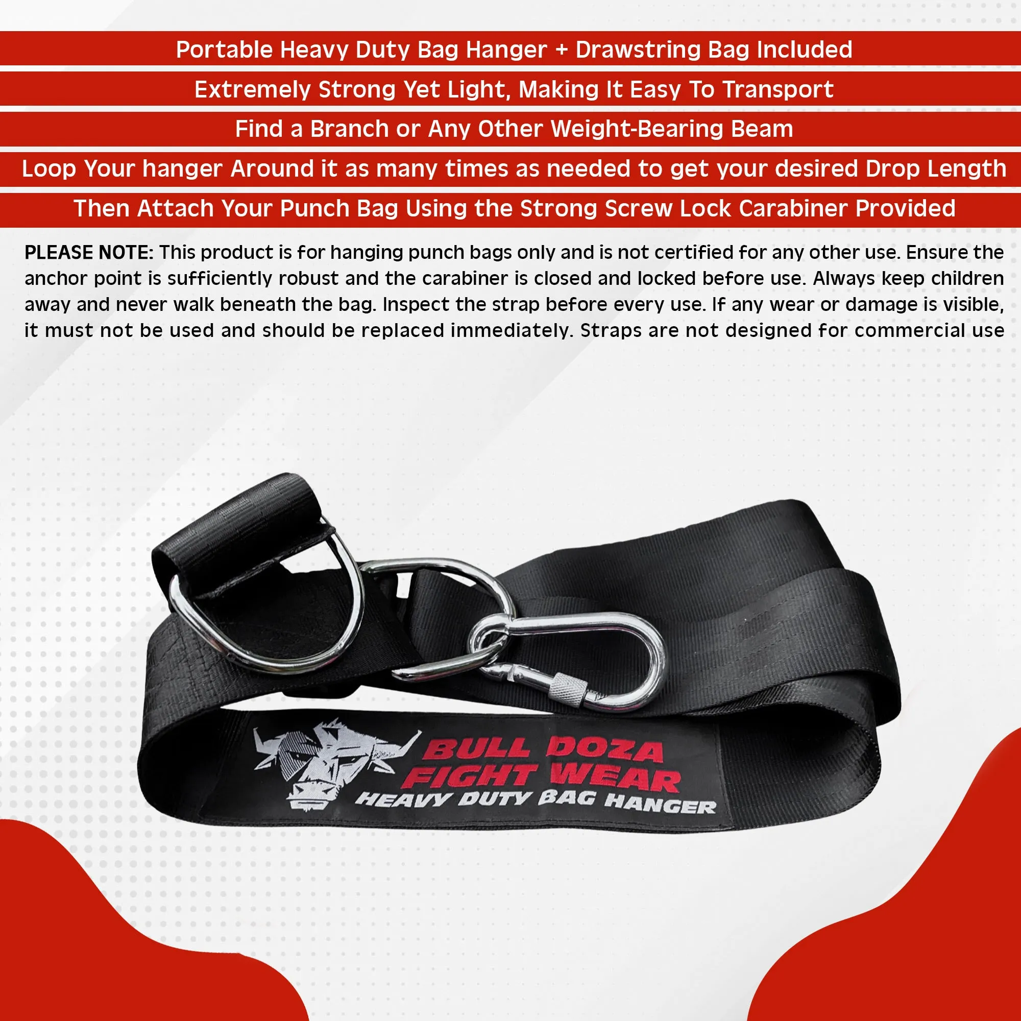 7ft Heavy Duty Punch Bag Hanger Strap