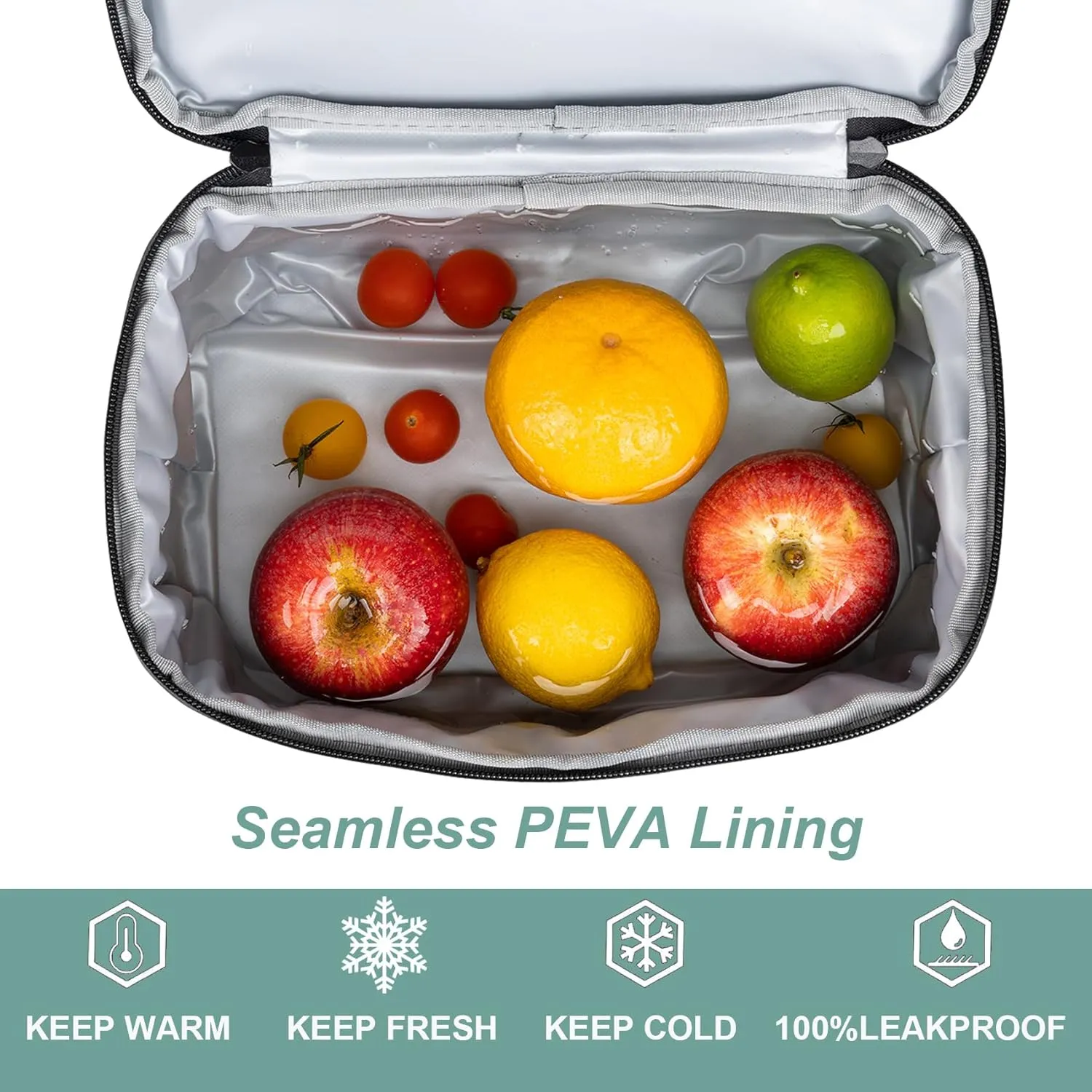 9.8L Insulated Lunch Bag Women Double Deck Lunch Box Leakproof Lunch Cooler Tote for Women Men Work (Green)