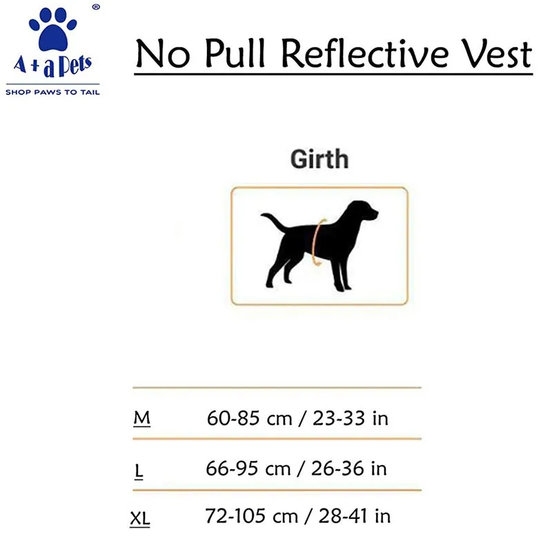 A a Pets' No Pull Escape Proof Reflective Vest Harness for Dogs