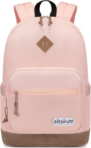 abshoo Classic Travel Backpack for Women Middle High School Backpack for Teen Girls Bookbag (Pink)