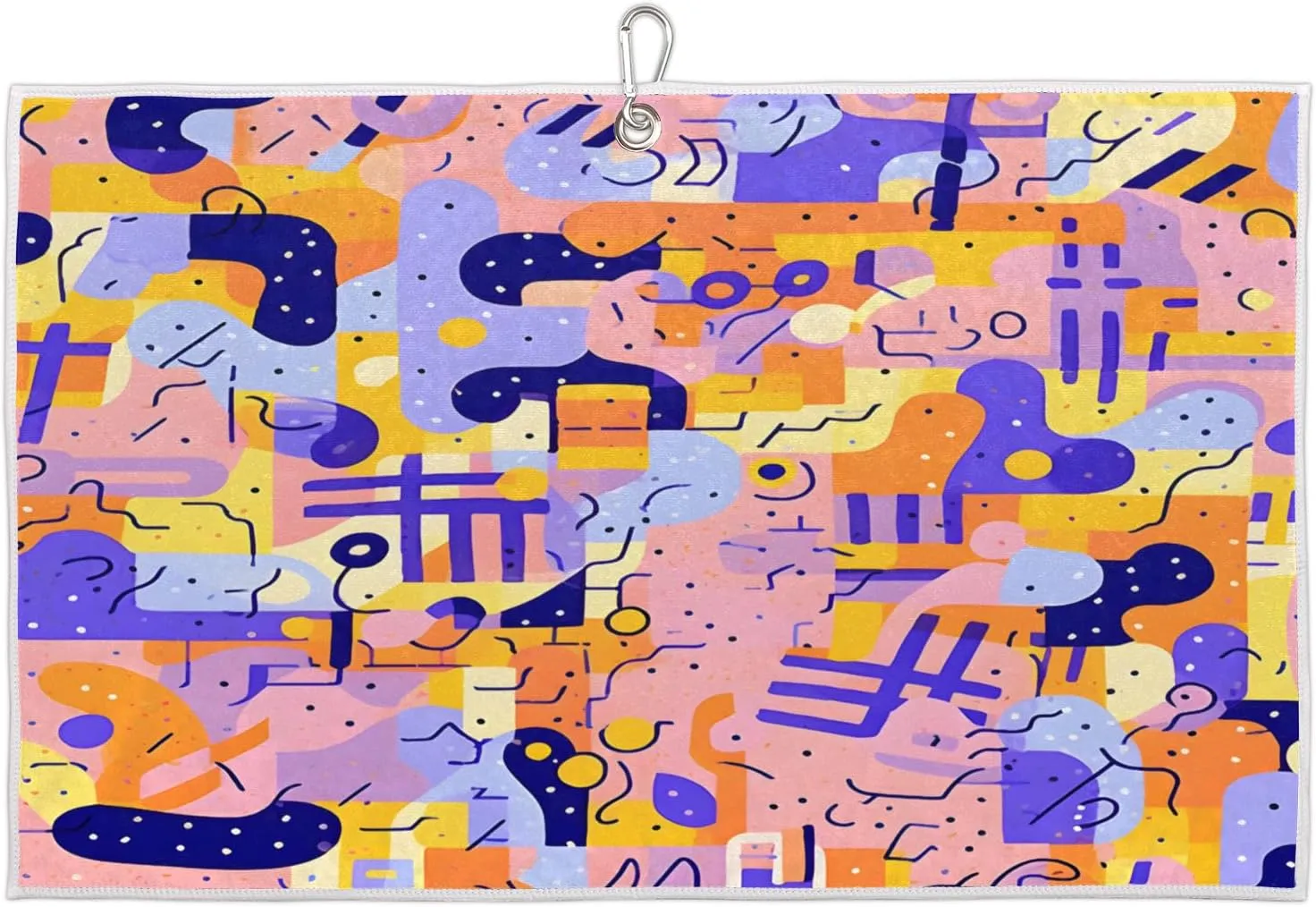 Abstract Art Graphics Golf Towel with Heavy Duty Carabiner Clip Quick Dry Ultra Absorbent Club Ball Cleaning Towel Golf Accessories for Men Women