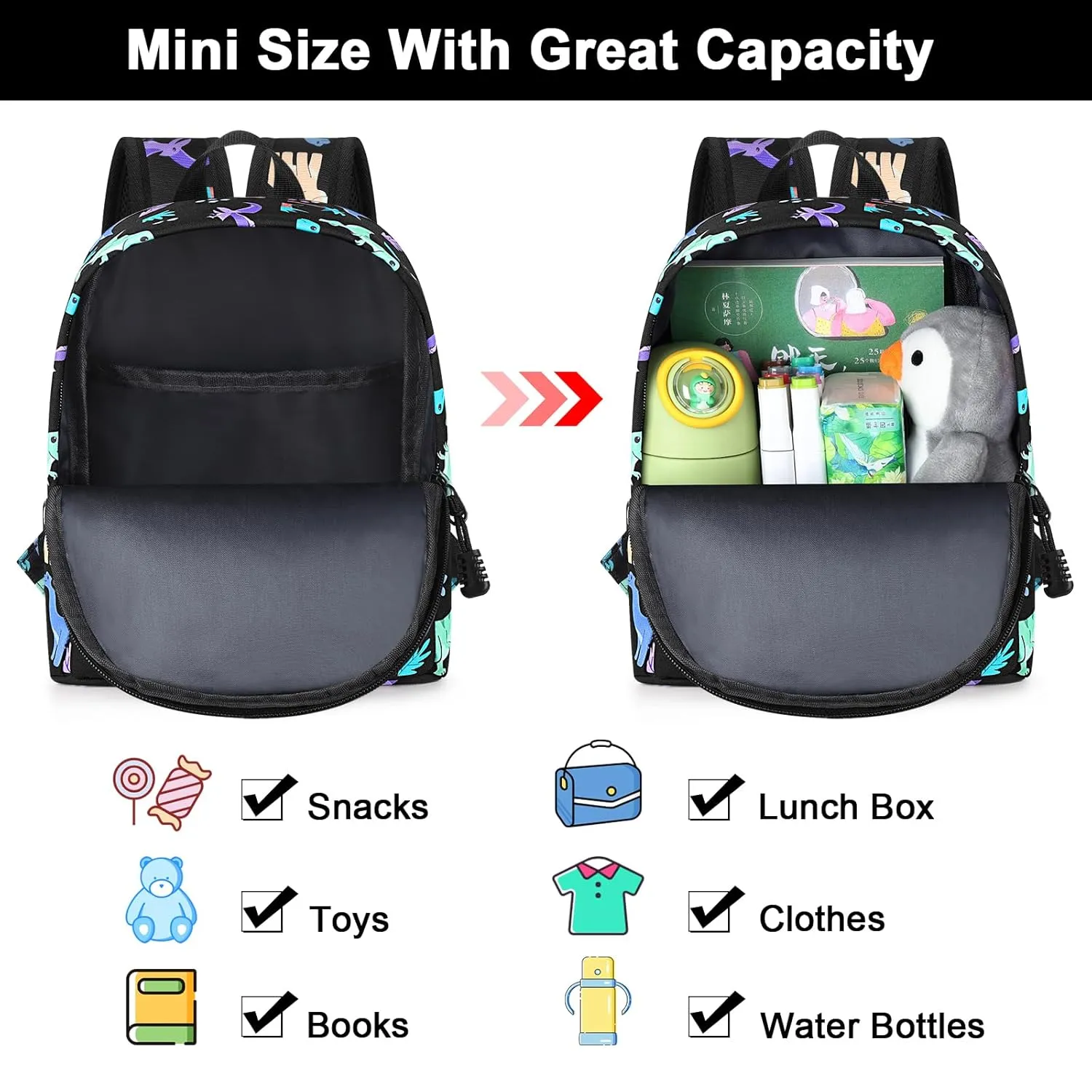 Accmor Toddler Backpack with Leash, Cute Dinosaur Kids Backpack   Anti Lost Wrist Link, Mini Child Backpack Leash Baby Walking Harness for Outdoor Travel, Adorable Backpack Tether for Boys Age 1-3