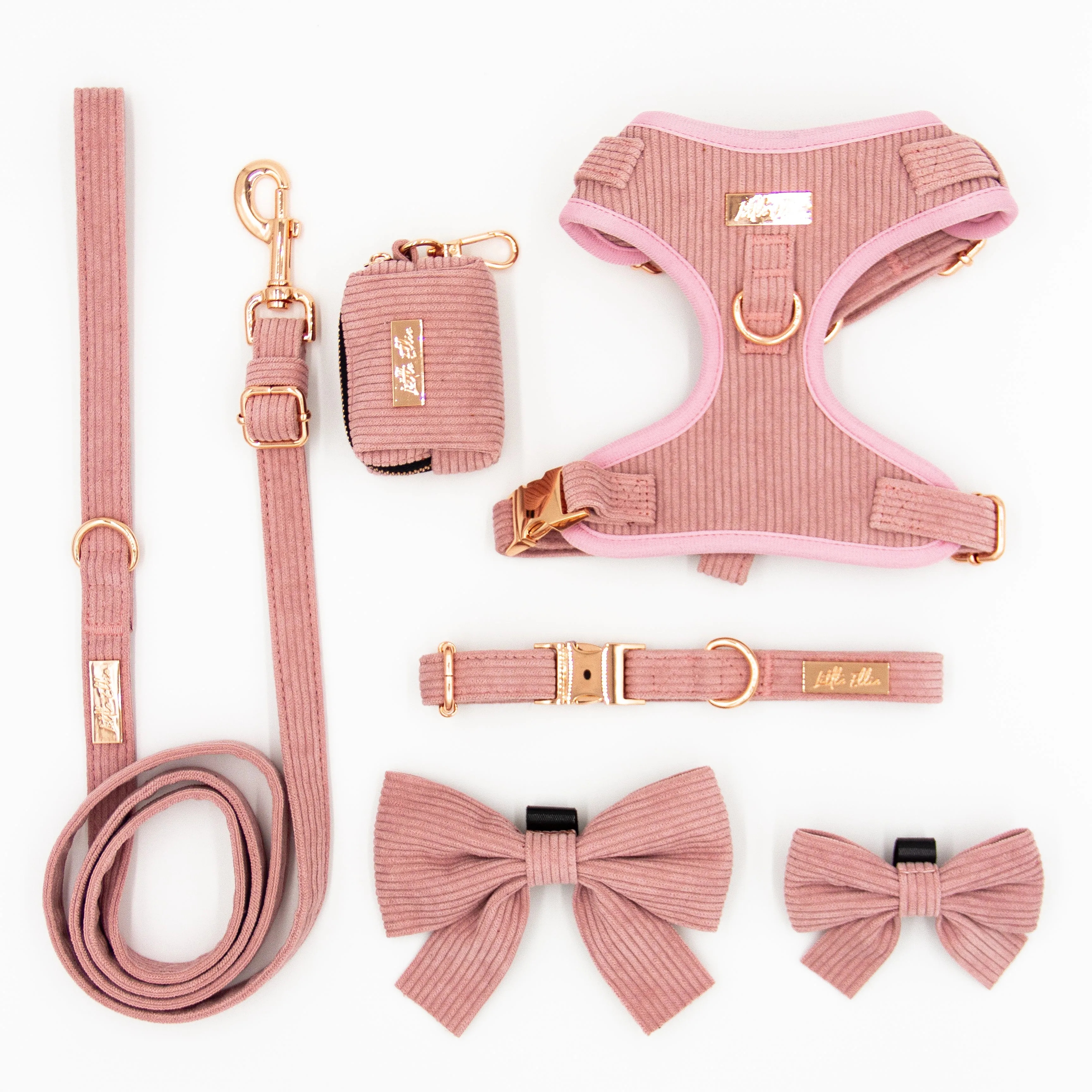 Adjustable Dog Harness LUXE| Blush Pink Corduroy