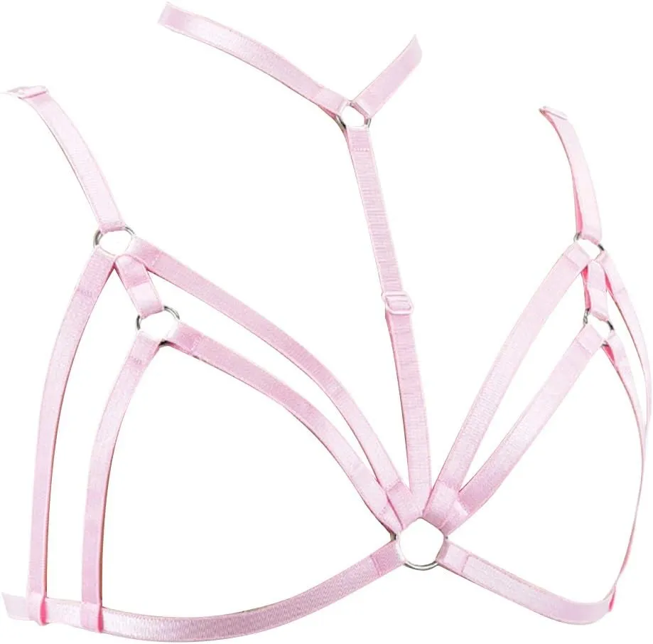 Adjustable Plus Size Punk Gothic Clothing Carnival Party Body Harness Bra Women Caged Bralette