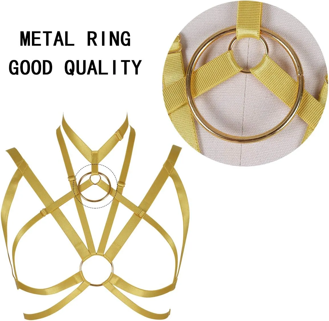 Adjustable size Gothic punk Women Bralette Clothing Carnival Party Harness Bra Top Lingerie cage