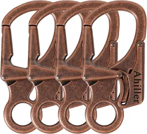 Ahiller Carabiner Clip, Double Anti-Misopening Locking Design, 3" Zinc Alloy Heavy Keychain for Outdoor Camping Hiking, Key Ring Clip
