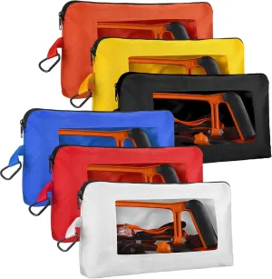 Aliceset 6 Pcs Small Tool Pouch 1680D Oxford Zipper Bags with Clear Window Multipurpose Zipper Pouch Heavy Duty Waterproof Utility Bag for Tool Organization and Storage (Multicolor)