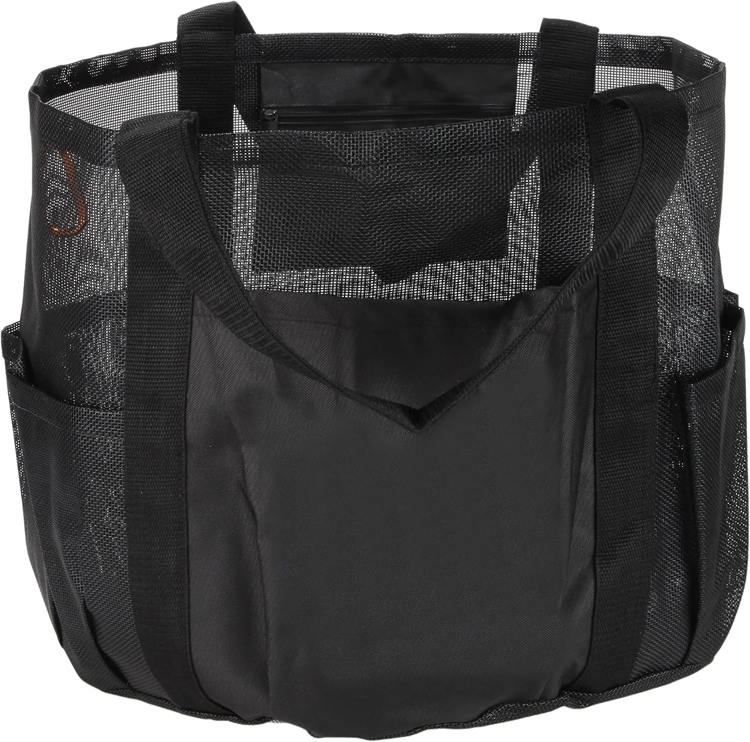 All Purpose Bag Tote w/Zipper Pocket & Carabiner- Use As A Beach Bag or Grocery Bag