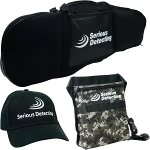 All-Purpose Padded Carry Bag for Metal Detector, Finds Pouch, and Cap