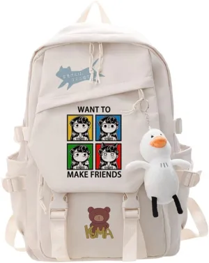 Anime Komi Cant Communicate Komi Shouko San Excited Cosplay Aesthetic Backpack With pendant (10)