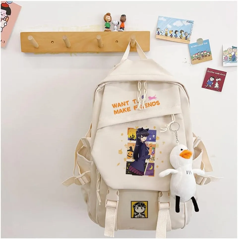 Anime Komi Cant Communicate Komi Shouko San Excited Cosplay Aesthetic Backpack With pendant (13)
