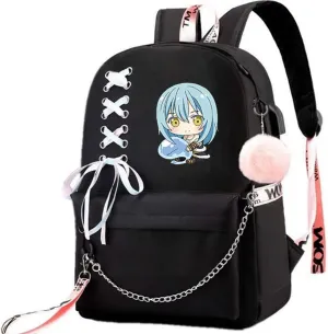 Anime Tensei Shitara Slime Datta Ken Rimuru Tempest Backpack Backpack With Ribbon Pendant (8)