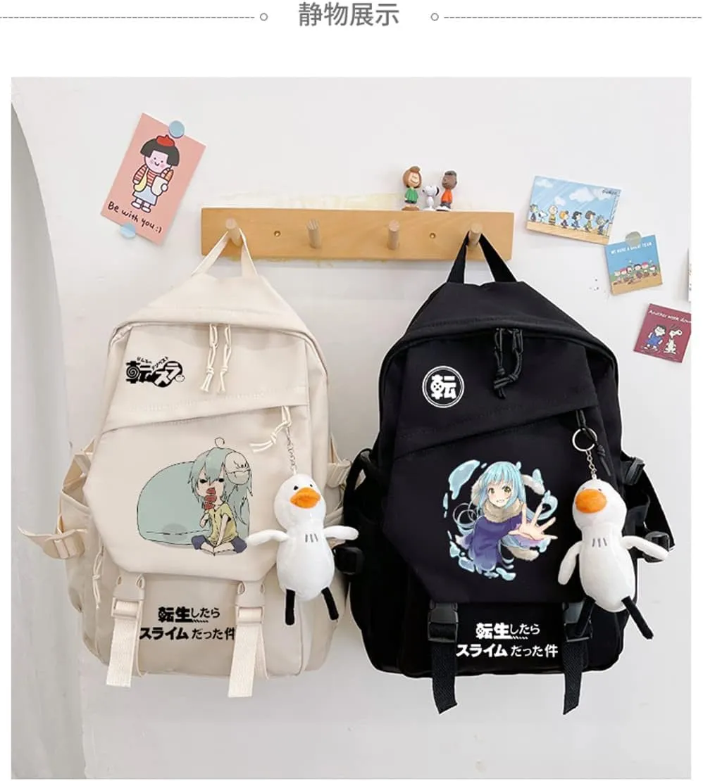 Anime Tensei Shitara Slime Datta Ken Rimuru Tempest Backpack Kawaii Backpack With Pendant Cosplay (1)