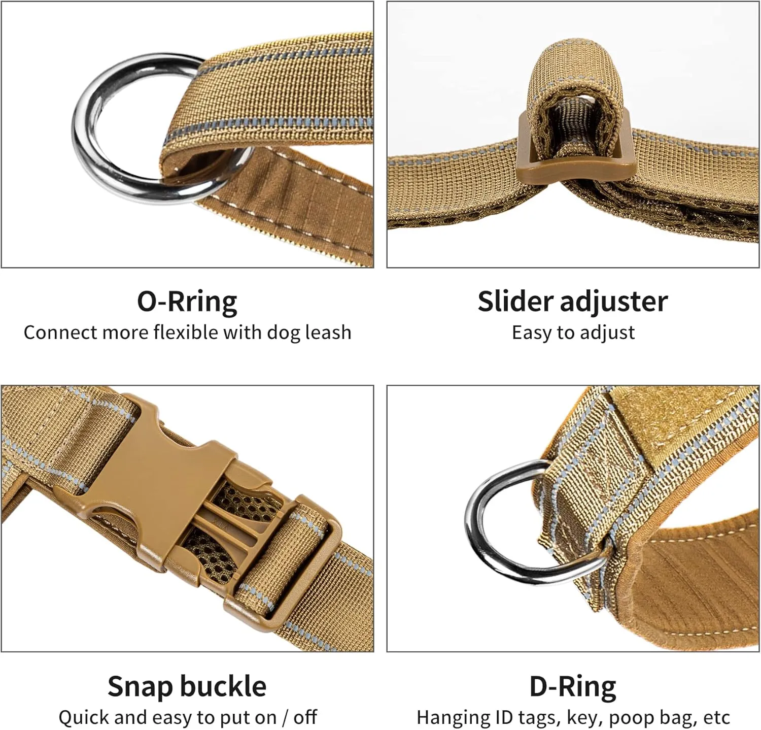 Annchwool No Pull Dog Harness with Soft Padded Handle,Reflective Strip Escape Proof and Quick Fit to Adjust Dog Harness,Easy for Training Walking for Small & Medium and Large Dogs(Brown,XS,1 In Width)